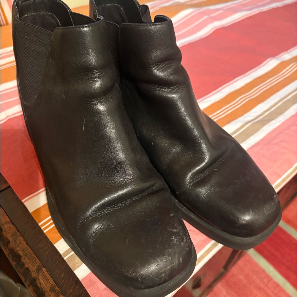 Sleek Black Leather Ankle Boots
